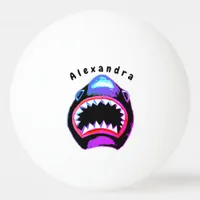 Shark Watercolor Pink Purple Illustration  Ping Pong Ball