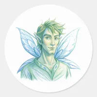 Male Fairy Classic Round Sticker