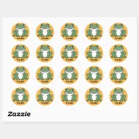 Cute and funny little Frog back to school Classic Round Sticker