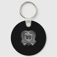 Crying Heart In White Skeleton Hands Hearts Modern Keychain