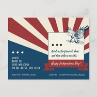 "Let Freedom Ignite the Night! 4th of July Invitation Postcard