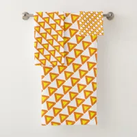 Towel Set - Tiled Triangles in Yellow and Orange