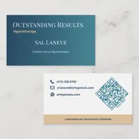 Sleek Outstanding Results Hypnotherapy QR Code URL Business Card