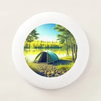 Tent in a Beautiful Forest by a Lake Wham-O Frisbee
