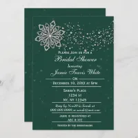 green and Silver Winter Bridal shower invite