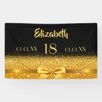 18th birthday black gold name welcome banner