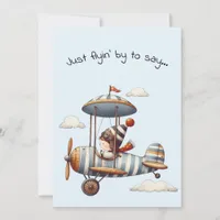 Hello Friendship Kid Flying Whimsical Prop Plane Card