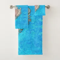 Conch Shell "Beach Life"  Bath Towel Set