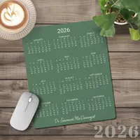 2026 Minimalist Modern Sage Green Desk Calendar Mouse Pad