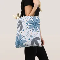 Abstract Floral Art Grocery Shopping Tote Bag