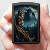 Spotted Wood Owl Ghost of the Verdant Cliffs Zippo Lighter