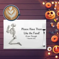 Praying Skeleton Halloween Cloth Placemat