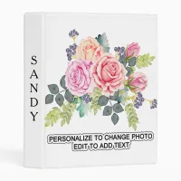 Custom Name Photo Artwork School Office Home Mini Binder