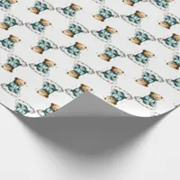 Cute Teddy Bear on a Fluffy Cloud Blue PJs Wrapping Paper