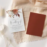 Rustic Fall Terracotta Florals Wedding Invitation