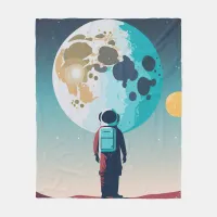 Lonely Astronaut Fleece Blanket