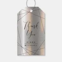 Metallic Geometric Thank You Silver/Black ID648 Gift Tags