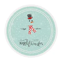 Magic and Wonder Christmas Snowman Mint ID440 Edible Frosting Rounds