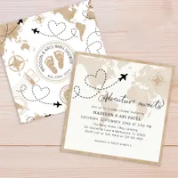 Adventure Awaits Travel Baby Shower Invite