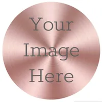 Create Your Own Radial Brushed Rose Gold Metallic Classic Round Sticker