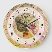 Sheet Music, Musical Notes Kitchen Large Clock