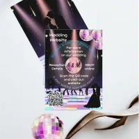 Customizable Disco Wedding Website Card