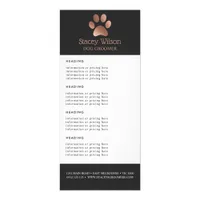 Rose Gold Paw Print Logo Price / Services List Rack Card