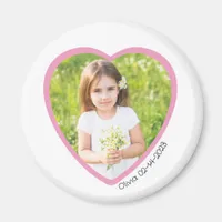 Pink Heart Shaped Photo Magnet 