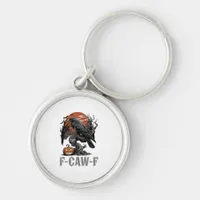 F-Caw-F Funny Raven Gothic Crow Bird Halloween Tre Keychain