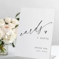 Simple Modern Minimalist Wedding Cards & Gifts Pedestal Sign