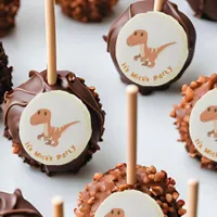 Cute Velociraptor with Custom Message Cake Pops