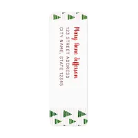 Blue Christmas trees with beads strings pattern Label