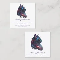 Watercolor Kitty Square Business Card