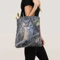 Beautiful Long-Eared Owl at Sunset Tote Bag