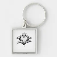 Protecting A Heart Skeleton Hand Heart Classic Keychain