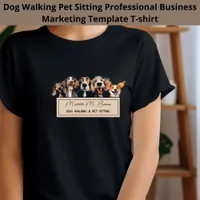 Cute Puppy Dog Walking Sitting Business Marketing  T-Shirt