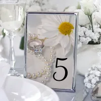 Elegant White Daisy Wedding Table Numbers