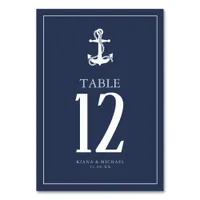 Blue Wave Anchor Wedding Wht/Navy ID836 Table Number