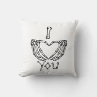 Skeleton Hands Making A Heart  Throw Pillow