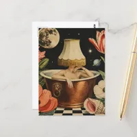 The Lampshade Woman in a Bath Postcard