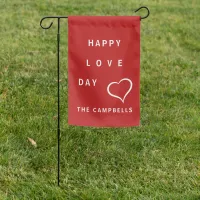 happy love day red heart valentine garden flag