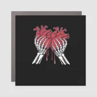 Funny Valentine Skeleton Heart Hands Classic Style Car Magnet