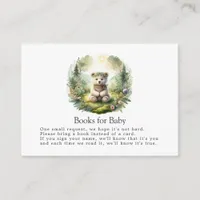 Boho Woodland Bear Books for Baby Shower Enclosure Card