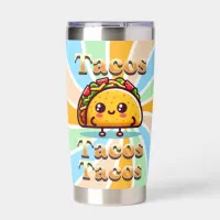 Kawaii Cartoon Tacos  Insulated Tumbler