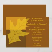 Fall Leaf Color Block Wedding Invitation
