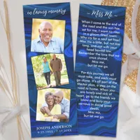 Memorial Custom 3 Photo Sympathy Funeral Prayer Bookmarks