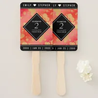 Elegant 2nd Garnet Wedding Anniversary Hand Fan