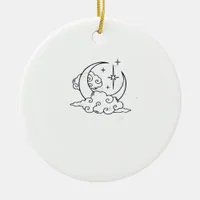 Whimsigoth Clouds Moon Witchy Classic Ceramic Ornament