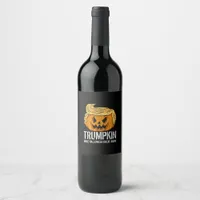 Halloween Great Again Donald  Trumpkin Pumpkin Wine Label