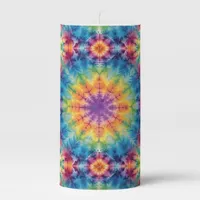  Tie Dye Spiral in Purple Pillar Candle